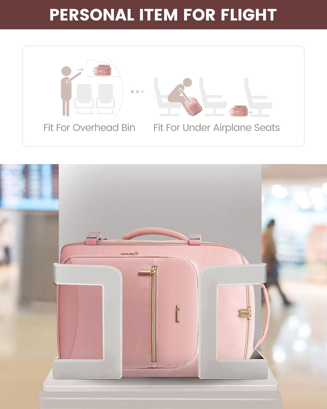 LOVEVOOK Mochila de viaje para mujeres y hombres, 40L, aprobada por...