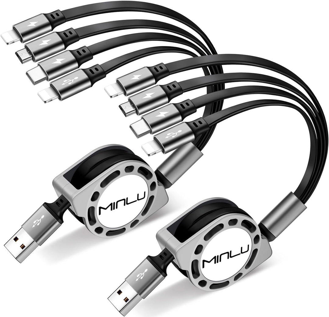 MINLU Cable de carga múltiple 4A paquete de 2 cables de