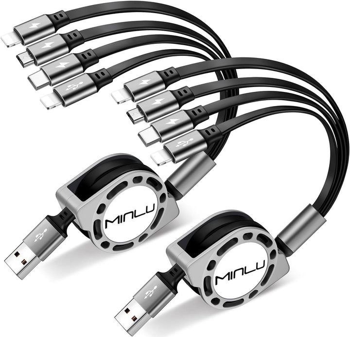 MINLU Cable de carga múltiple 4A paquete de 2 cables de