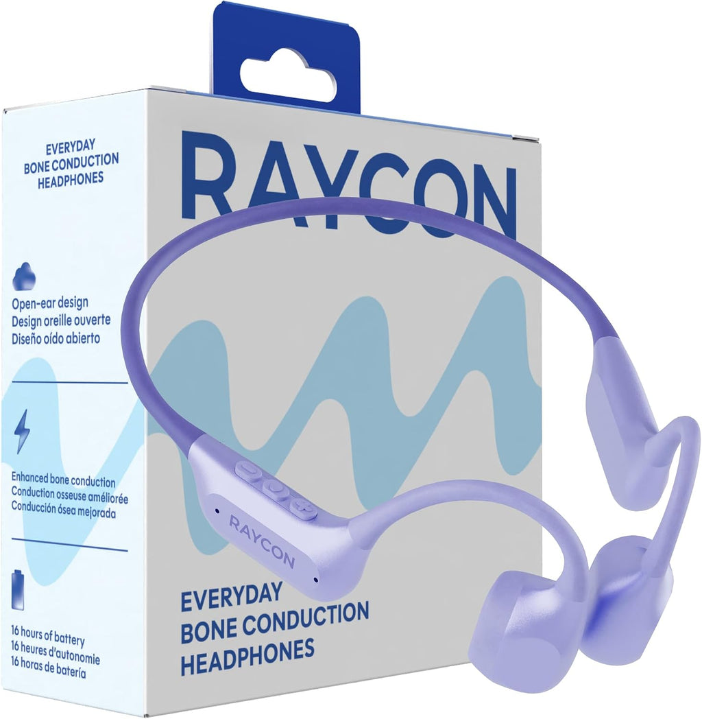 Raycon Auriculares de conducción ósea todos los días, 2ª generación, morado