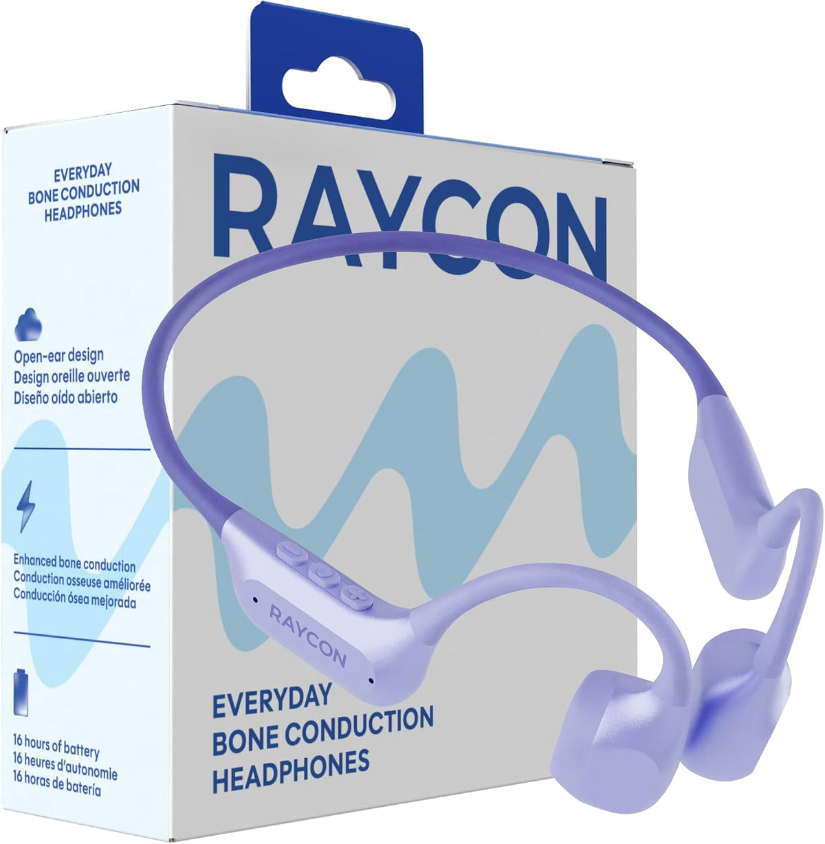 Raycon Auriculares de conducción ósea todos los días, 2ª generación, morado