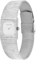 Calvin Klein Reloj Mujer Cuadrado Cuadrado Sutil - Caja Mini Cuadrada, Correa Malla, Esfera Texturizada, Resistente al Agua hasta 30m - Inspirado en Joyería, Reloj Contemporáneo - Regalo para Ella 20mm