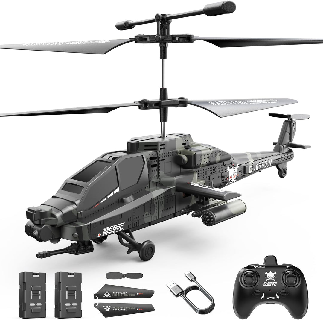 DEERC - Helicóptero RC, avión RC para niños y adultos, helicóptero...