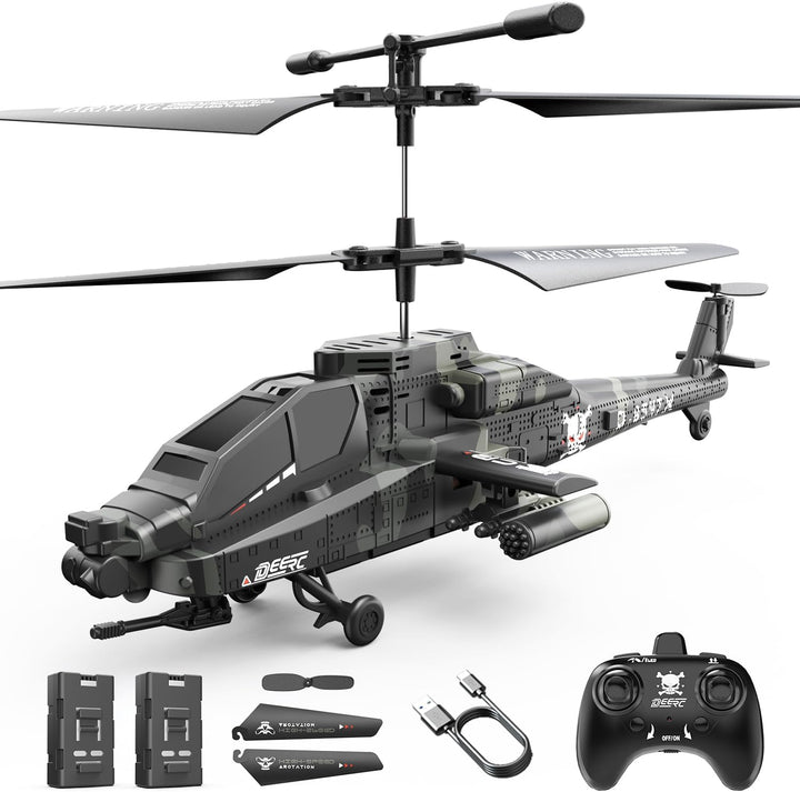 DEERC - Helicóptero RC, avión RC para niños y adultos, helicóptero...