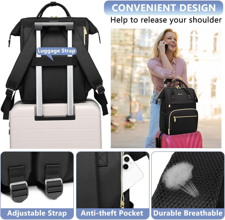 Focdod Mochila para mujer de 15.6 pulgadas, mochila para computador...