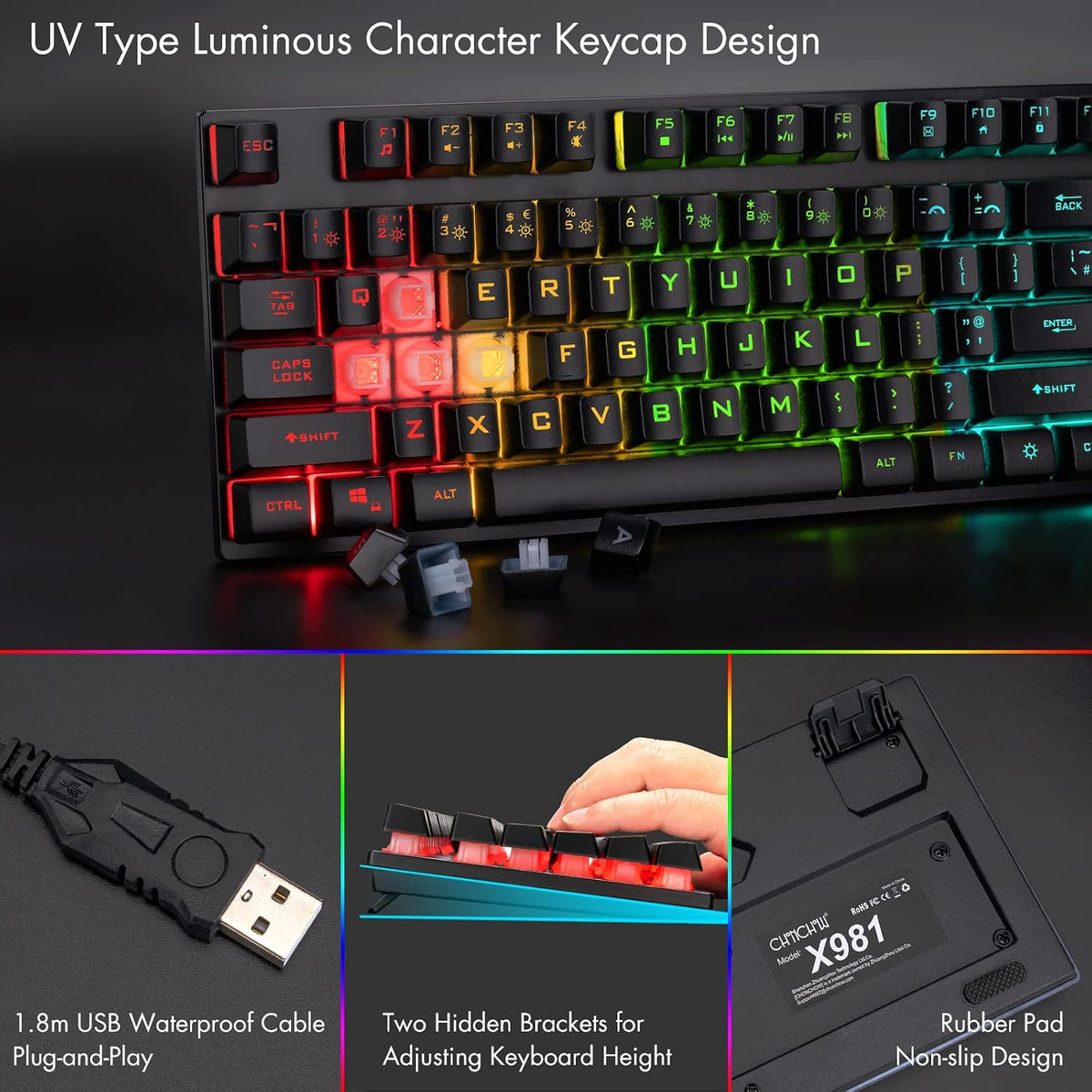 Gaming teclado y Mouse 104 Keys para Mac PC PS5 PS4 Xbox One Gamers