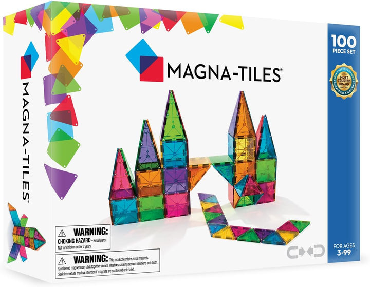 MAGNA-TILES Juego clásico de construcción magnética de 100