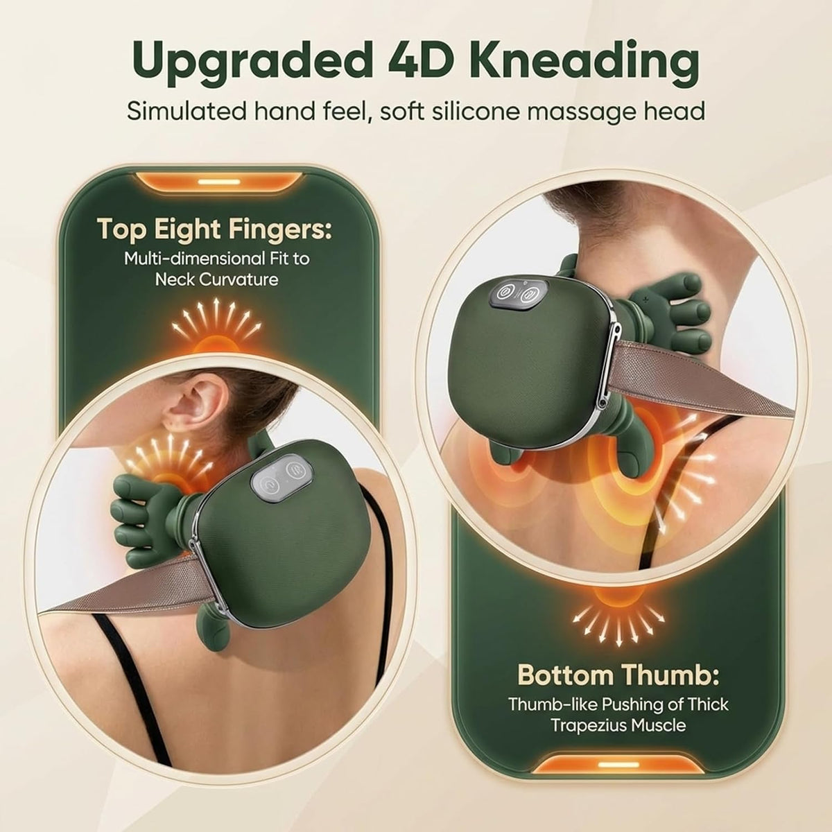 KppeX Nuevo modelo de almohada de masaje de cuello con calor para aliviar