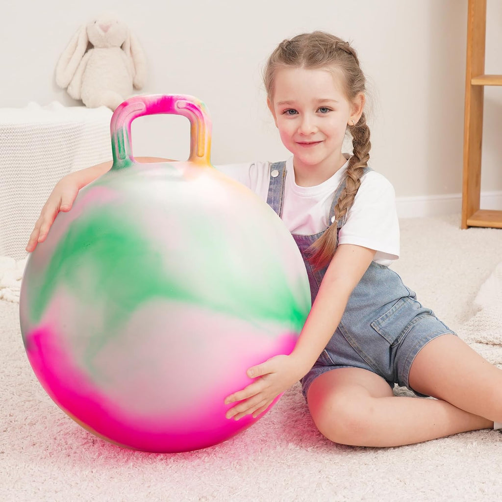 Bola de tolva para niños de 3 a 8 años, bola hinchable de 18 pulgadas con mango | Nubes