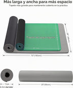 Heathyoga Tapete de Yoga Antideslizante Ecológico, Sistema de Alineación Corporal, Material TPE Certificado por SGS - Superficie Texturizada Antideslizante y Amortiguación Óptima, 72" x 26" Grosor 1/4
