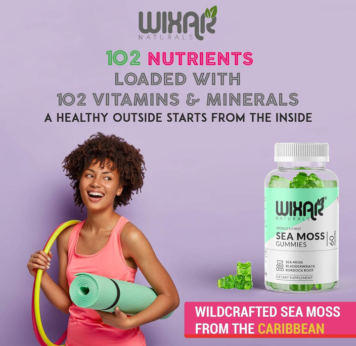 WIXAR NATURALS Gomitas de musgo marino \u2013 Musgo marino irlandés...