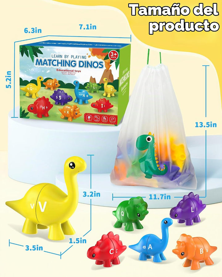 Walenty 26 piezas de juguetes de aprendizaje del alfabeto de dinosa...