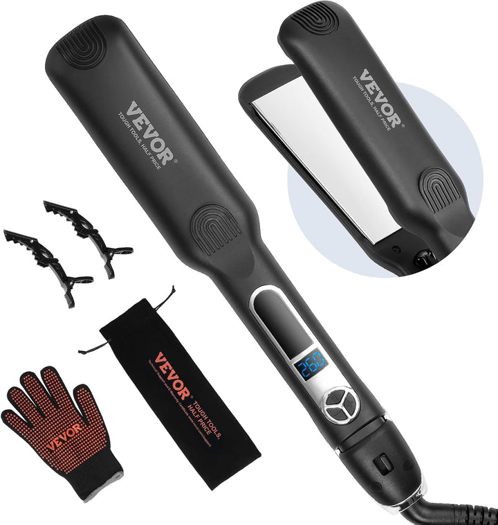 VEVOR Plancha plana de titanio de 1.5 pulgadas, plancha de pelo inf...