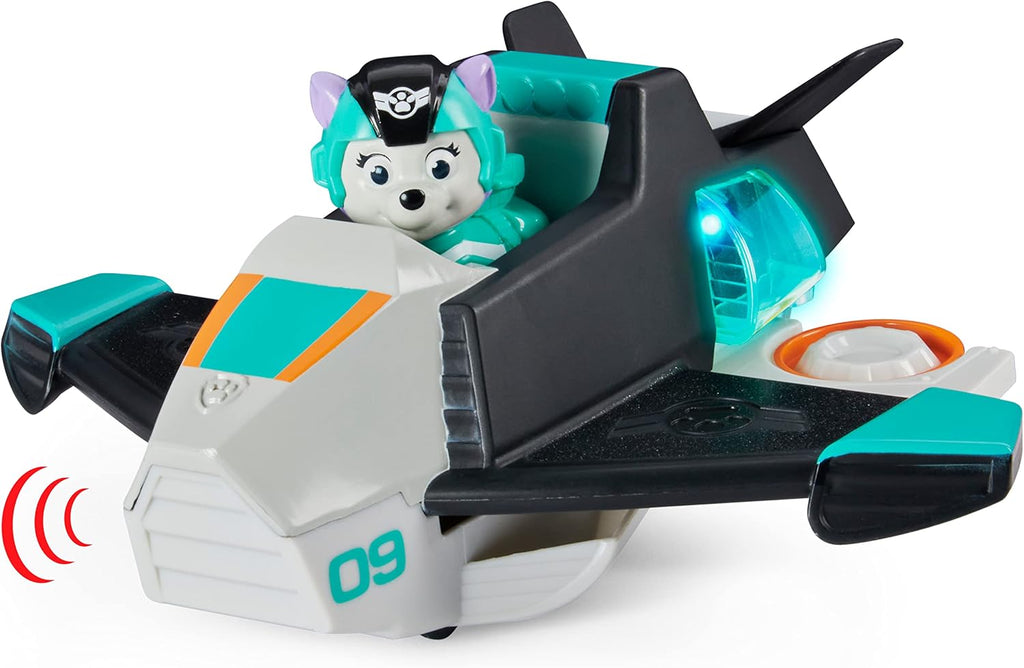 Paw Patrol, Jet to The Rescue Everest Deluxe - Vehículo transformador con luces y sonidos