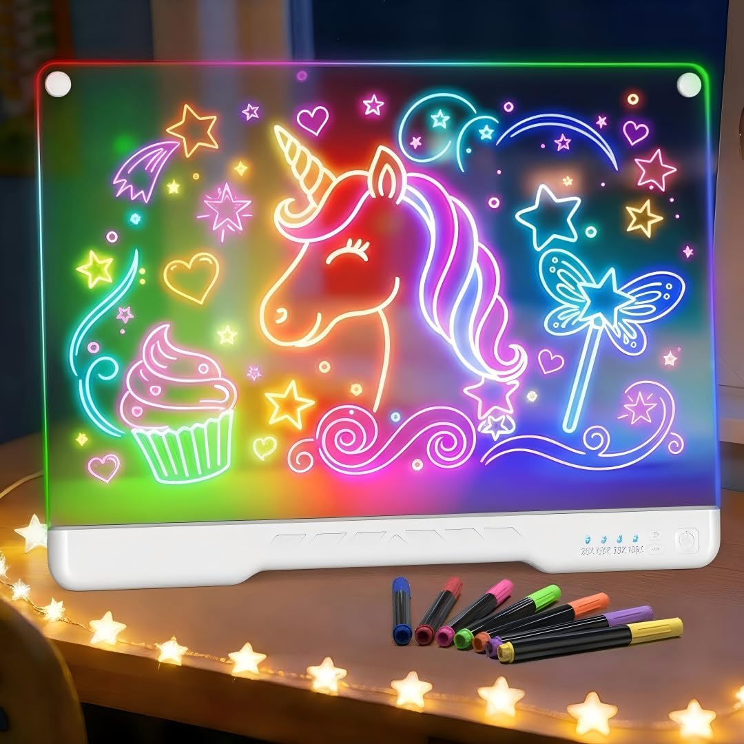 Tablero de dibujo LED de 17 pulgadas para niños, regalo de cumpleaños para
