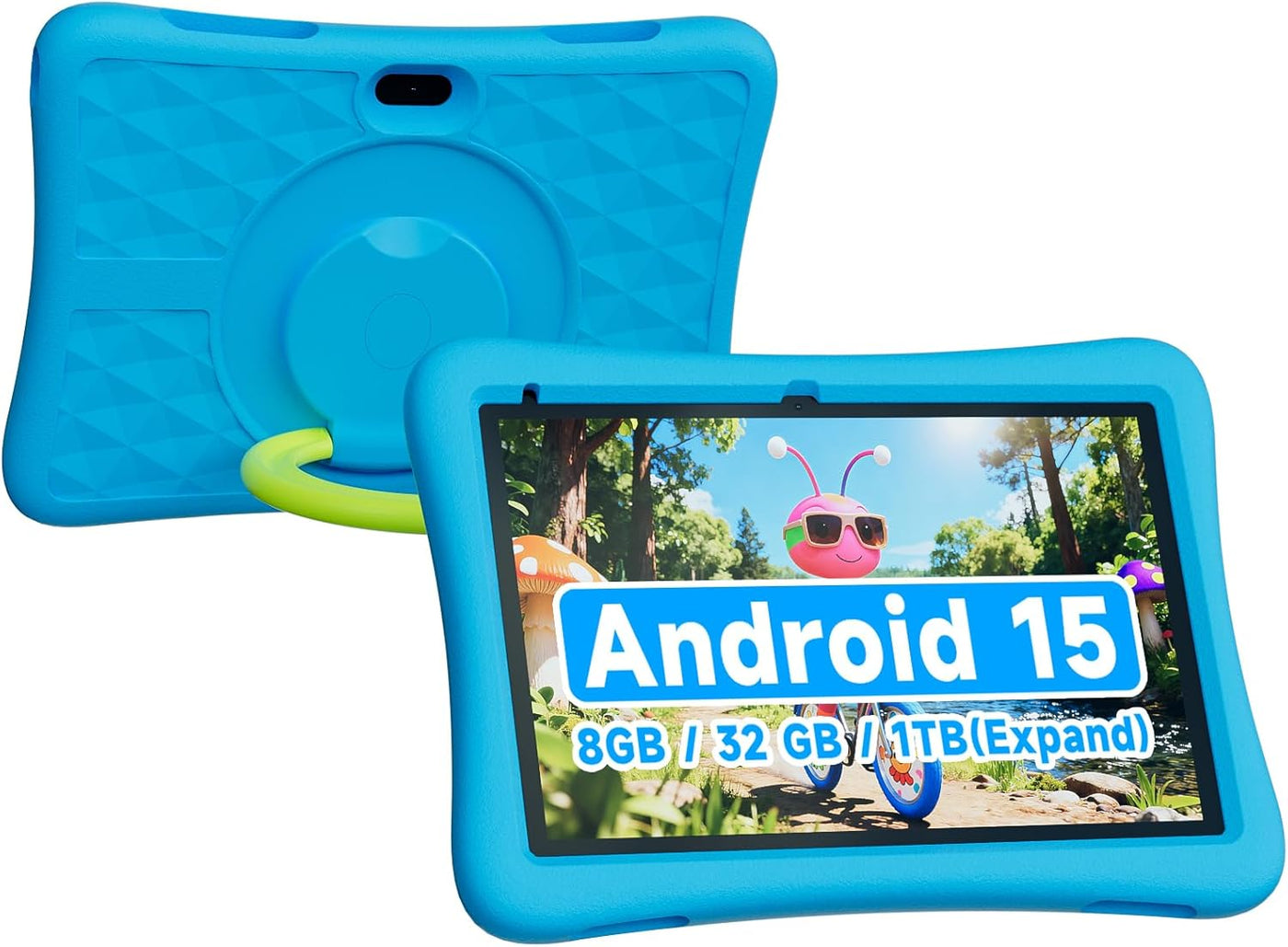 ZZB Tablet Android 15 de 10 pulgadas para niños con funda, 8 GB (3+...