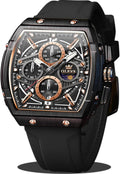 OLEVS Relojes para Hombre Casual Lujo Cara Grande Cronógrafo Multifuncional Relojes de Hombre Correa de Silicona/Nylon Duradera 3 ATM Resistente al Agua Reloj de Hombre Fecha Fase Lunar Reloj