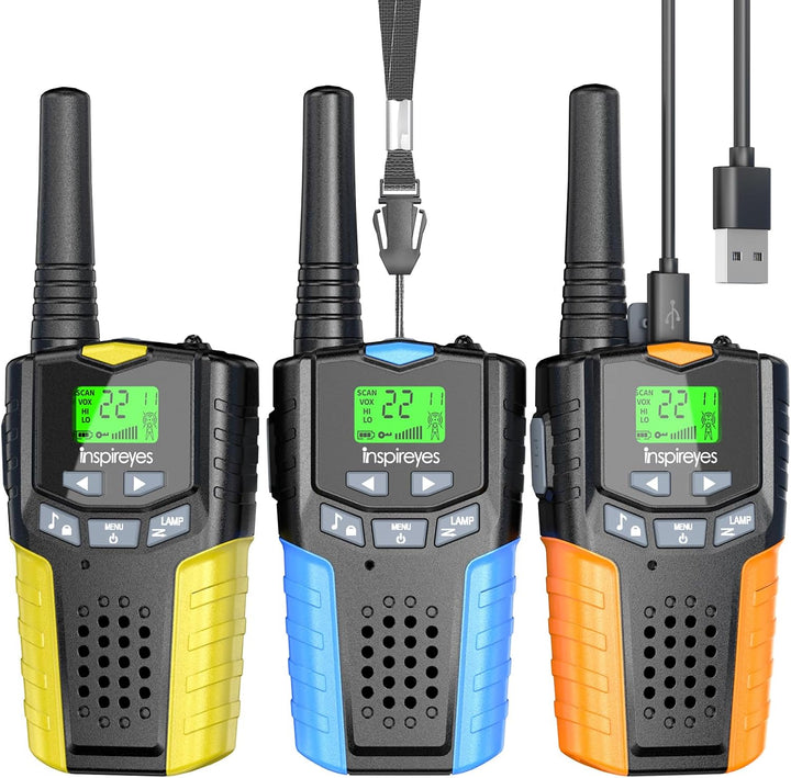 Inspireyes Walkie Talkies para niños recargables, juguetes para niñ...