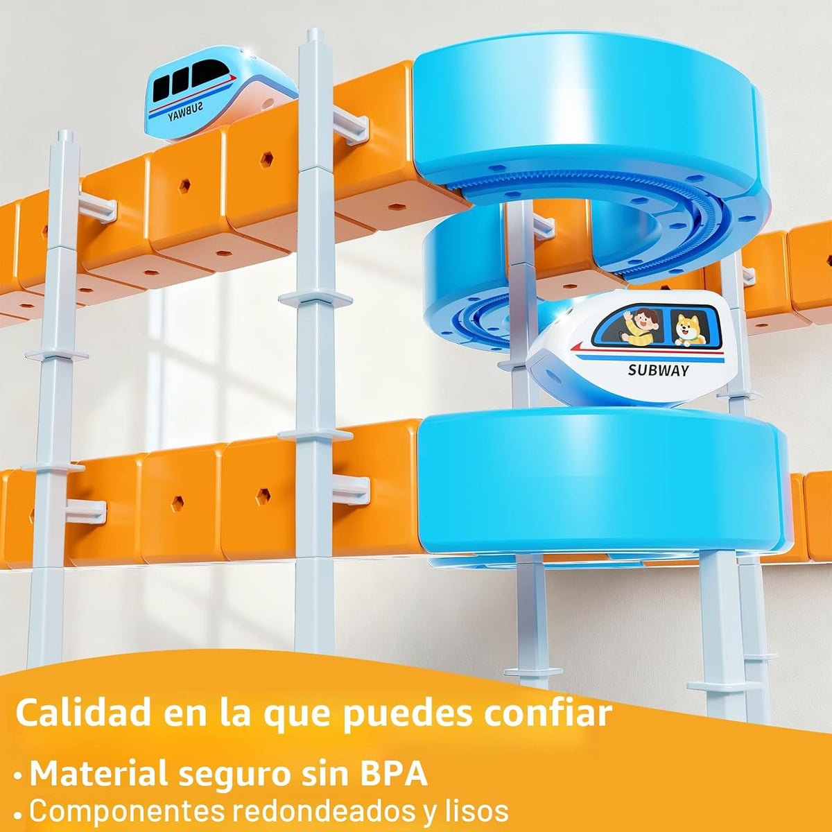 Juego de tren eléctrico para niños de 4 a 8 años, tren 3D Infinity Racer para niños pequeños, juguete de construcción de fusión con pista de carreras antigravedad, regalo divertido de aprendizaje STEM