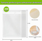 Bonsenkitchen Bolsas selladoras al vacío precortadas, 200 unidades tamaño cuarto de galón de 8 x 12 pulgadas, sin BPA, bolsa selladora al vacío de alimentos con textura de grado comercial, bolsas