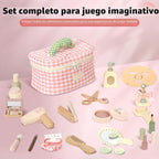 Juego de Maquillaje de Madera para Niños, Juego de Maquillaje de Simulación para Niños Pequeños, Kit de Maquillaje de Belleza para Niñas de 3, 4, 5, 6, 7 Años