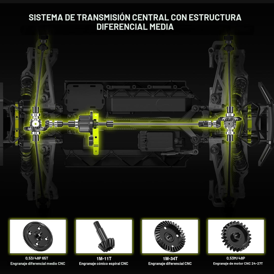RIAARIO Coches RC sin escobillas 1\/10, Monster Truck, 50+ MPH, 4WD...