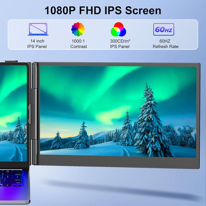 Extensor de pantalla para laptop, monitor portátil FHD 1080P IPS de...