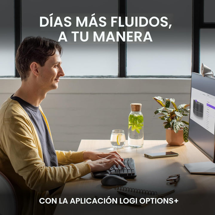 Logitech Wave Keys MK670 Combo, teclado ergonómico inalámbrico con...