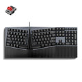 Perixx PERIBOARD-535BL [Firmware actualizado] Teclado mecánico ergonómico con cable, tamaño completo, interruptores azules de perfil bajo, compatible con Windows y macOS