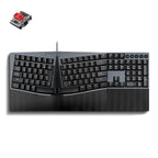 Perixx PERIBOARD-535BL [Firmware actualizado] Teclado mecánico ergonómico con cable, tamaño completo, interruptores azules de perfil bajo, compatible con Windows y macOS