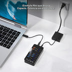 Zeroffi, J655-2402500D, hub USB de 14 puertos