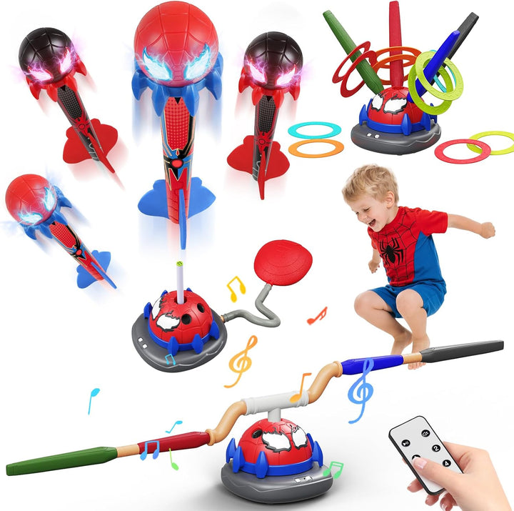 Lanzacohetes Spider 3 en 1 para Niños: 4 Cohetes Spider Geniales, J...