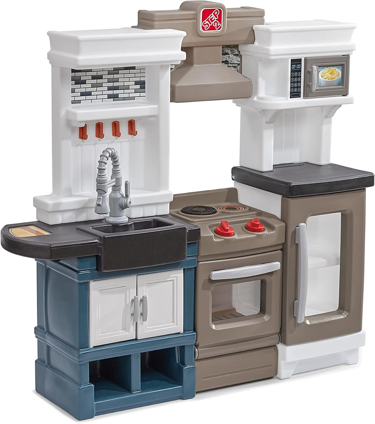 Step2 Moderno juego de cocina Metro para niños, incluye más de 30 accesorios de cocina de juguete, características interactivas para juegos de simulación, juego para interiores y exteriores, dimensiones 44.75 pulgadas de alto x 46.5 pulgadas de ancho x