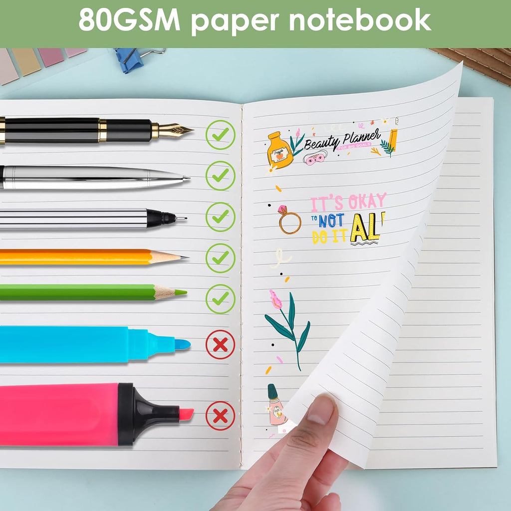 LABUK Paquete de 100 cuadernos de papel kraft rayados, diarios A5 a granel, cuaderno de 8.3 x 5.5 pulgadas a granel para diario de viajero, suministros de oficina escolar para regalos para estudiantes