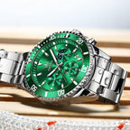 OLEVS Relojes para hombre, de cara grande, de acero inoxidable, resistente al agua, con fecha, analógicos, de cuarzo, modernos, de negocios, relojes de pulsera para hombre