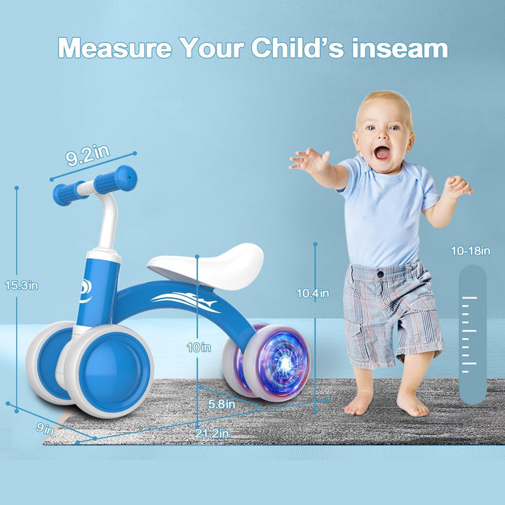 Bicicleta de equilibrio para bebés con iluminación colorida, juguet...