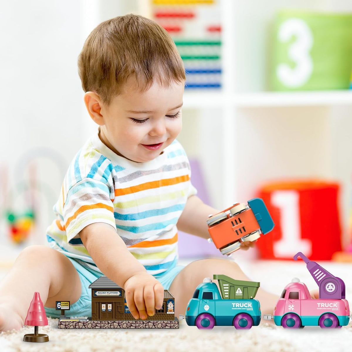 Juego de tren para niños pequeños juguetes magnéticos de