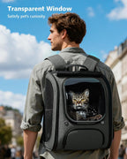 Pecute Cat Backpack Carrier, Cat Bubble, 12.6" L x 10.2" W x 16.5" H, Gray