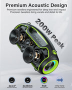 Altavoz Bluetooth, altavoces portátiles de pico de 200 W