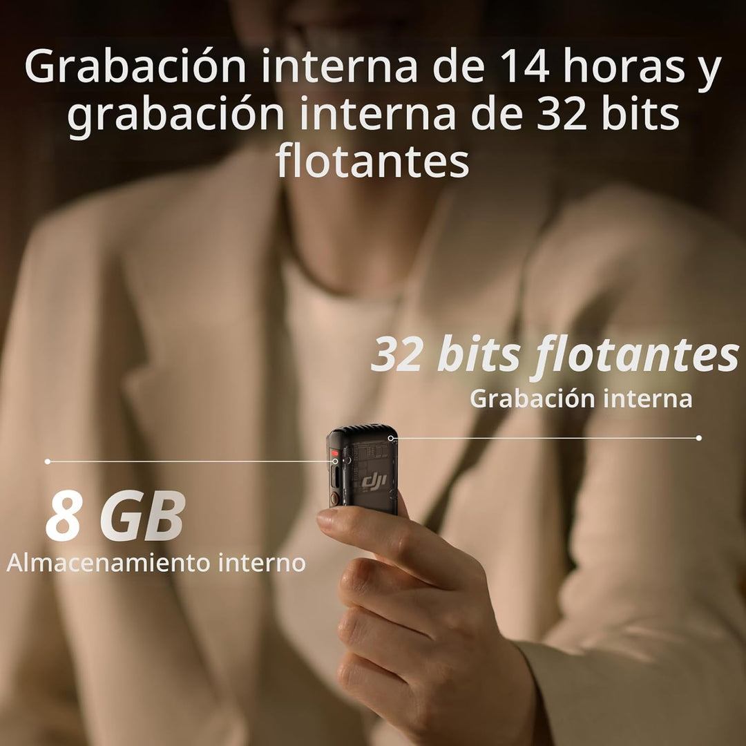 DJI Mic 2 (1 TX + 1 RX), micrófono inalámbrico con cancelación inte...