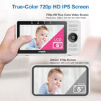VTech Monitor inteligente WiFi para bebés: mira a tu bebé en casa o desde cualquier lugar, aplicación gratuita, cámara de 1080p, pantalla de 5 pulgadas, zoom panorámico, visión nocturna