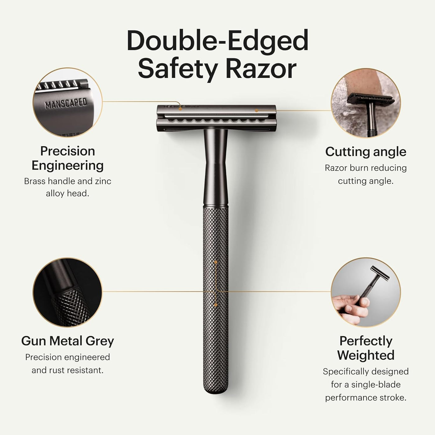 MANSCAPED® The Plough® 2.0 Maquinilla de Afeitar de Seguridad Facia...