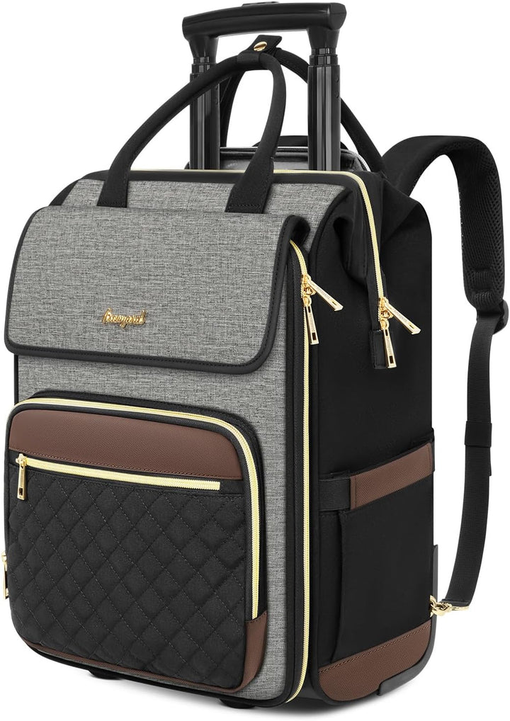 Mochila con ruedas Arcoyard para mujeres, mochila rodante para port...