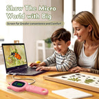 Microscopio para niños, microscopio de mano 500X para niños, rosa