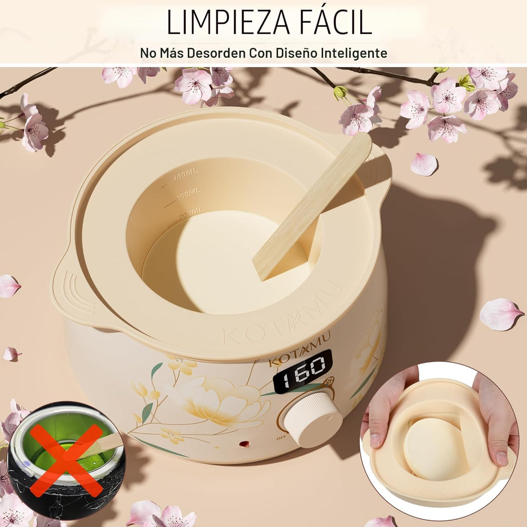 KOTAMU - Kit de depilación con cera para mujeres y hombres, calenta...