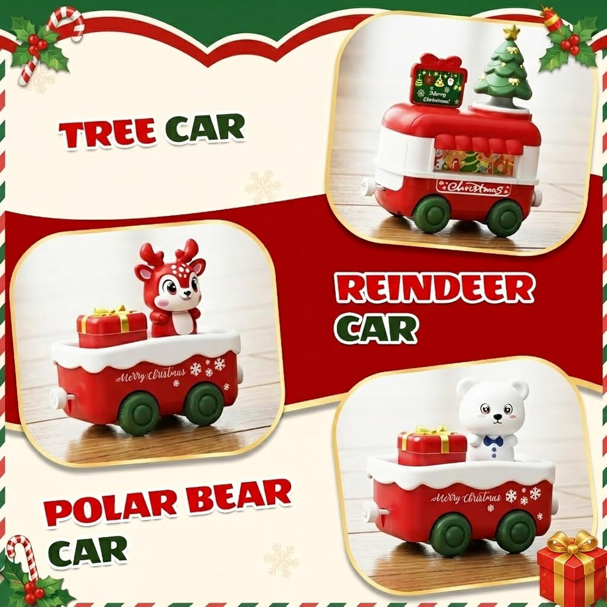 Dimoarch Juego de tren de juguetes navideños para niños y niñas de 1, 2 y 3