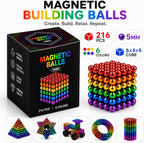 Juego de 216 bolas magnéticas mejoradas, juego de construcción antiestrés para adultos, juguete para aliviar el estrés y la ansiedad para adultos, decoración creativa de escritorio y ejercicio