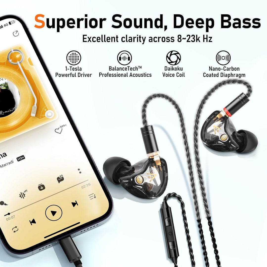 Vibes - Auriculares con cable de 6.8 fl oz, auriculares de alta fid...