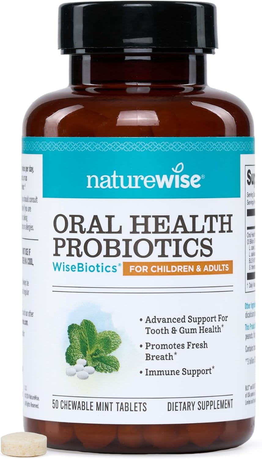 NatureWise Probióticos orales para boca, mal aliento masticables, s...