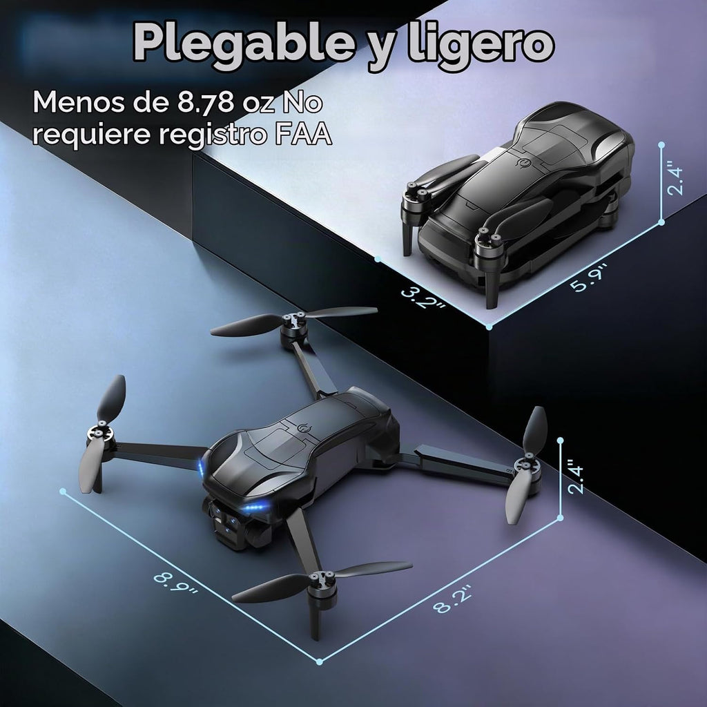 Drone GPS con cámara 4K para adultos, cuadricóptero plegable RC con controlador de pantalla HD de 4.5 pulgadas, motor sin escobillas, retorno automático GPS, vuelo de 60 minutos, tarjeta SD de 4 GB